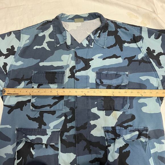 Sky Blue Camo Fatigue Jacket Size XXL - Picture 6 of 8